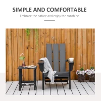 Outsunny Patio Adirondack Chair, Outdoor HDPE Fire Pit Chair, Weather Resistant Outdoor Chair with High-back, Patio Chair for Deck, Garden, Backyard, Black(m-4)