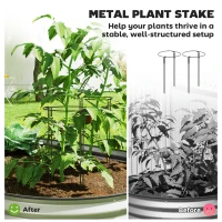 Outsunny 7' x 3' x 1' Raised Garden Bed Set, 2PCS Raised Beds for Gardening with Metal Plant Stakes, Silver(m-5)