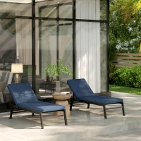 Outsunny 2-Piece Patio Chair Cushions with Backrests, Replacement Cushions for Outdoor Lounge Chair, Sky Blue(m-8)