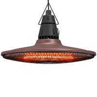 Outsunny 1500W Electric Patio Heater, IP65 Hanging Infrared Carbon Fiber Tube Outdoor Heater with Remote Control, Brown