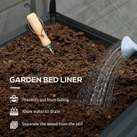 Outsunny Raised Garden Bed with Legs and Cover, Metal Elevated Planter Box with Bottom Shelf and Liner for Vegetables, Dark Gray(m-6)