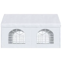Outsunny 13 x 16.5 ft Heavy Duty Party Tent Outdoor Gazebo Wedding Tent Event Shelter Carport BBQ with Removable Sidewalls & Windows, Outside Waterproof Canopy for Parties, White(m-8)