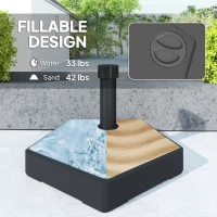 Outsunny Patio Umbrella Base Holder, Heavy Duty Outdoor Umbrella Stand Base, Black(m-4)
