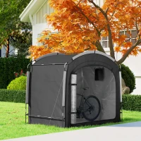 Outsunny Bike Storage Shed Tent, Portable and Waterproof with 210D Oxford Fabric and Carry Bag for 3-4 Bicycles, Black(m-10)