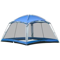 Outsunny 12' x 12' Screen House Room, 8 Person Camping Tent w/ Carry Bag and 4 Mesh Walls for Hiking, Backpacking, and Traveling, Easy Set Up, Royal Blue(m-1)