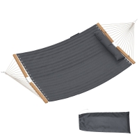 Outsunny Outdoor Hammock 2-Person, with Pillow & Pad, 440 lbs Capacity, Gray