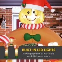Outsunny 9.2' Inflatable Gingerbread Man Arch w/ White LED Lights, Blow-Up Outdoor Display for Party(m-4)