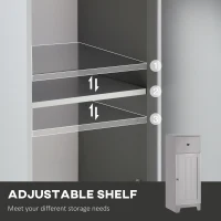 kleankin Short Bathroom Storage Cabinet, Cabinet Organizer with 1 Drawer and Adjustable Shelf for Living Room, Gray(m-5)