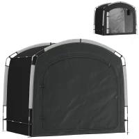 Outsunny Bike Storage Shed Tent, Portable and Waterproof with 210D Oxford Fabric and Carry Bag for 3-4 Bicycles, Black(m-1)