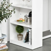 HOMCOM Modern Bar Table Counter Height Dining Table with 3 Storage Shelves for Kitchen, Dining Room, Living Room, White(m-8)