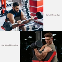Soozier 265 LBS Preacher Curl Bench for Strength Training, Adjustable Seated Arm Isolated Barbell Dumbbell Bicep Station, White(m-7)