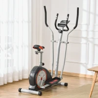 Soozier 2-in-1 Elliptical and Bike Cross Trainer with LCD Screen and Magnetic Resistance for Home Gym Use, 264 lbs Weight Capacity(m-10)
