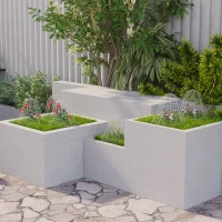 Outsunny 6 Pack Garden Cloches for Plants, 16" x 13" Metal Crop Cage, Plant Cages to Keep Animals Out, White(m-7)