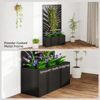 Outsunny Metal Garden Bed with Trellis for Climbing Plants, Freestanding or Wall Mounted Flower Bed for Garden, Patio, Balcony(m-7)