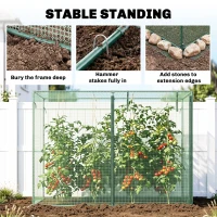 Outsunny 6 x 3ft Crop Cages for Garden, Plant Protectors from Animals, Two Zippered Doors, Storage Bag, 6 Ground Stakes, Green(m-7)