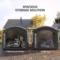 Outsunny Bike Storage Shed Tent, Portable and Waterproof with 210D Oxford Fabric and Carry Bag for 3-4 Bicycles, Black(m-4)