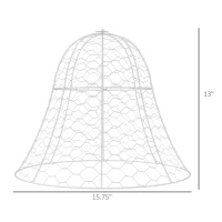 Outsunny 6 Pack Garden Cloches for Plants, 16" x 13" Metal Crop Cage, Plant Cages to Keep Animals Out, White(m-3)