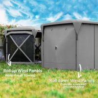 Outsunny 11 x 11ft Pop Up Gazebo Screen Tent with Removable Roof Cover, Roll-up Wind Panels for Camping, Backyard, Dark Gray(m-6)
