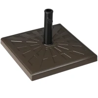 Outsunny 42lbs Resin Patio Umbrella Base, 20" Square Outdoor Umbrella Stand Holder for Parasol Poles 1.26", 1.5", and 1.9" Dia, Brown(m-1)