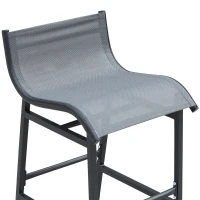 Outsunny 3 Piece Bar Height Outdoor Bistro Set for 2, Charcoal Gray(m-5)