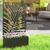 Outsunny Metal Garden Bed with Trellis for Climbing Plants, Freestanding or Wall Mounted Flower Bed for Garden, Patio, Balcony(m-8)