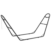 Outsunny Hammock Stand, Portable Adjustable Steel Frame Hammock Stand, Weather Resistant, 10.3', 550 lbs. Capacity, Black(m-1)