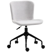 Vinsetto Home Office Chair, Swivel Task Chair with Adjustable Height and Armless Design for Small Space, Living Room, Bedroom, Light Gray(m-1)