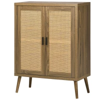 HOMCOM Sideboard Buffet Cabinet with Rattan Doors, Brown(m-11)