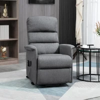 HOMCOM Electric Lift Recliner Massage Chair Vibration, Living Room Office Furniture, Gray(m-8)
