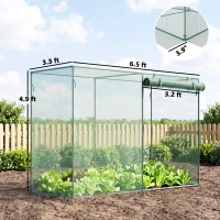 Outsunny 6 x 3ft Crop Cages for Garden, Plant Protectors from Animals, Two Zippered Doors, Storage Bag, 6 Ground Stakes, Green(m-3)