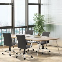Vinsetto Mid Back Home Office Chair with Adjustable Height, High Armrests and Rocking Function, Dark Grey/White(m-2)