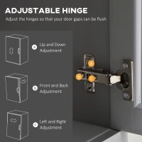 kleankin Short Bathroom Storage Cabinet, Cabinet Organizer with 1 Drawer and Adjustable Shelf for Living Room, Gray(m-6)