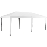 Outsunny 10' x 19.2' Outdoor Gazebo Pop Up Canopy Party Tent with Carrying Bag, White(m-11)