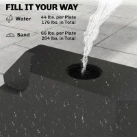 Outsunny 4-Piece Heavy Duty Cantilever Offset Umbrella Stand Base Weight, 264 lb. Capacity, Easy to Fill with Water or Sand(m-5)
