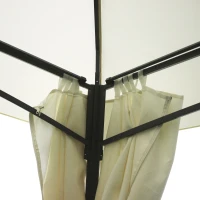 Outsunny 10' x 13' Outdoor Gazebo Patio Gazebo Canopy, Double Vented Roof, Steel Frame, Curtain Sidewalls, Beige(m-8)