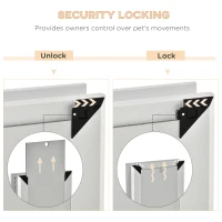 PawHut 2 Way Dog Door, Aluminum Doggy Pet Flap for Wall, Fast Installation, Magnetic Closure, Locking Panel, Weather Resistant, Insulating, Weight Limit 55 lbs(m-4)