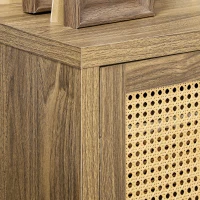 HOMCOM Sideboard Buffet Cabinet with Rattan Doors, Brown(m-8)