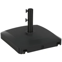 Outsunny Patio Umbrella Base with Wheels, 53lbs Water or 66lbs Sand Filled, Heavy Duty Outdoor Umbrella Stand Holder, Black(m-1)