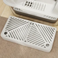 2 Pack High Sided Stainless Steel Litter Box with Metal Scoop & Scoop Holder, for Anti-Urine Leakage, Light Gray(m-9)