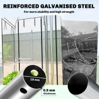 Outsunny Walk-in Tunnel Greenhouse, Hoop House Greenhouse with 8 Roll-Up Doors, 10' x 3' x 6.5', Clear(m-5)