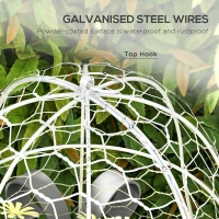 Outsunny 6 Pack Garden Cloches for Plants, 16" x 13" Metal Crop Cage, Plant Cages to Keep Animals Out, White(m-6)