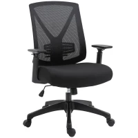 Vinsetto Ergonomic Mesh Office Chair with Lumbar Back Support, Swivel Rocking Computer Chair with Adjustable Height and Armrests for Home Office, Black(m-1)