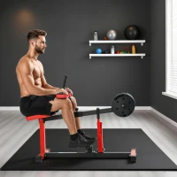 Soozier Adjustable Steel Seated Calf Raise Exercise Strength Training Gym Equipment, Red(m-8)