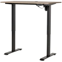 Vinsetto Electric Height Adjustable Standing Desk with 48" Desktop, Sit Stand Home Office Desk with Memory Button Control and Anti-Collision System, Teak/Black(m-11)