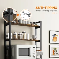 HOMCOM Industrial Baker's Rack Multi-tier Microwave Stand, Rustic Brown(m-6)