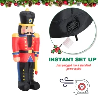 HOMCOM 6’ Christmas Inflatable Nutcracker Toy Soldier, Outdoor Blow-Up Yard Decoration with LED Lights Display(m-4)
