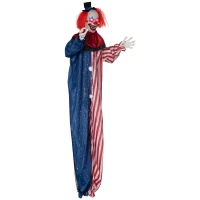 HOMCOM 6' Clown Animatronic, Life Size Outdoor Halloween Decoration with Motion Activated Sound & Light Up Eyes(m-1)