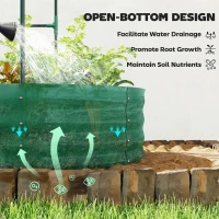 Outsunny Galvanised Raised Garden Bed with Arched Trellis, 5 x 3 x 6ft Metal Outdoor Planter Box with Open Bottom, Green(m-9)