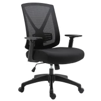 Vinsetto Ergonomic Mesh Office Chair with Lumbar Back Support, Swivel Rocking Computer Chair with Adjustable Height and Armrests for Home Office, Black(m-11)