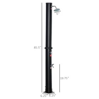 Outsunny 7 FT Solar Heated Shower with Free-Rotating Shower Head, Temperature Adjustment & Foot Shower, 2-Section Outdoor Shower for Backyard Poolside Beach Pool Spa, 9.2 Gallon(m-3)